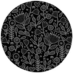 Floral Pattern Wooden Puzzle Round