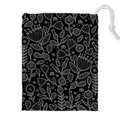 Floral Pattern Drawstring Pouch (4xl) by Valentinaart