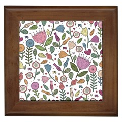 Floral Pattern Framed Tile by Valentinaart