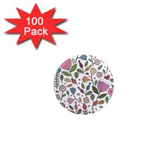 Floral Pattern 1  Mini Magnets (100 Pack)  by Valentinaart