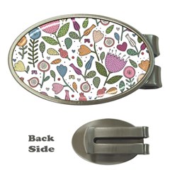 Floral Pattern Money Clips (oval) 