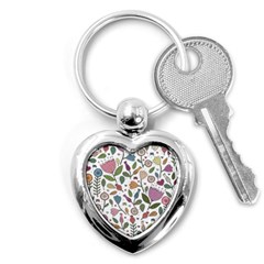 Floral Pattern Key Chain (heart) by Valentinaart