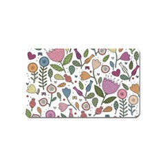 Floral Pattern Magnet (name Card) by Valentinaart