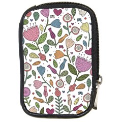 Floral Pattern Compact Camera Leather Case by Valentinaart