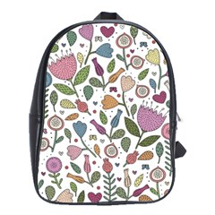 Floral Pattern School Bag (large) by Valentinaart