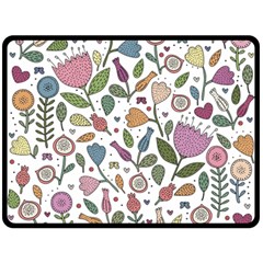 Floral Pattern Fleece Blanket (large)  by Valentinaart