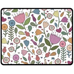 Floral Pattern Fleece Blanket (medium)  by Valentinaart