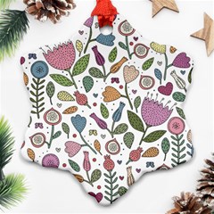 Floral Pattern Snowflake Ornament (two Sides)