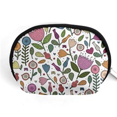 Floral Pattern Accessory Pouch (medium) by Valentinaart