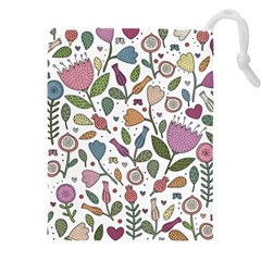 Floral Pattern Drawstring Pouch (4xl)