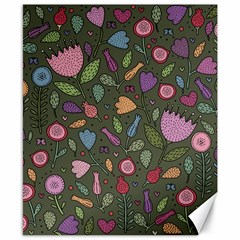 Floral Pattern Canvas 8  X 10  by Valentinaart