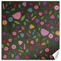 Floral Pattern Canvas 12  X 12  by Valentinaart