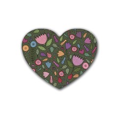 Floral Pattern Heart Coaster (4 Pack)  by Valentinaart