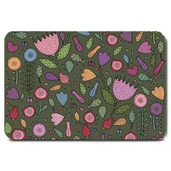 Floral Pattern Large Doormat  by Valentinaart