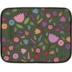 Floral Pattern Double Sided Fleece Blanket (mini)  by Valentinaart