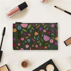 Floral Pattern Cosmetic Bag (small) by Valentinaart