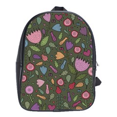 Floral Pattern School Bag (large) by Valentinaart