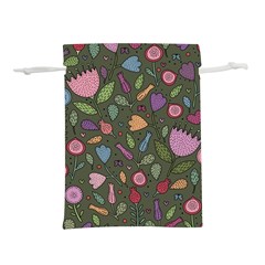 Floral Pattern Lightweight Drawstring Pouch (s) by Valentinaart