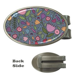 Floral Pattern Money Clips (oval) 