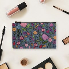 Floral Pattern Cosmetic Bag (small) by Valentinaart