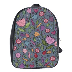 Floral Pattern School Bag (large) by Valentinaart