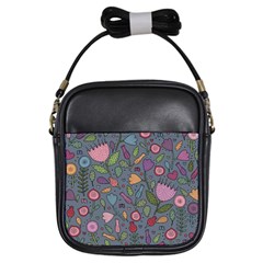 Floral Pattern Girls Sling Bag by Valentinaart