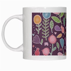 Floral Pattern White Mugs by Valentinaart