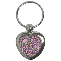 Floral Pattern Key Chain (heart) by Valentinaart