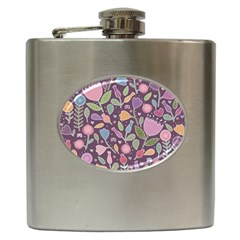 Floral Pattern Hip Flask (6 Oz) by Valentinaart