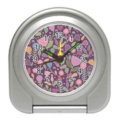 Floral Pattern Travel Alarm Clock by Valentinaart