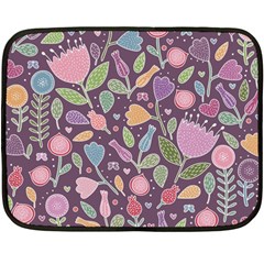 Floral Pattern Double Sided Fleece Blanket (mini)  by Valentinaart