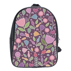 Floral Pattern School Bag (large) by Valentinaart