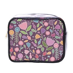 Floral Pattern Mini Toiletries Bag (one Side) by Valentinaart