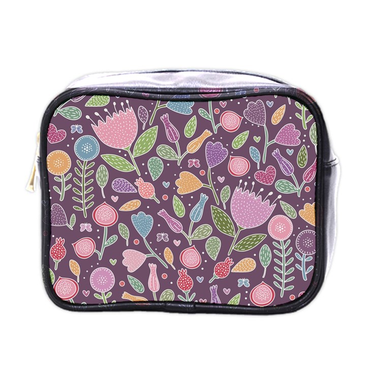 Floral pattern Mini Toiletries Bag (One Side)