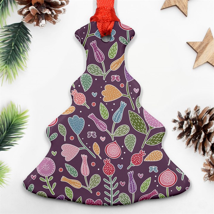 Floral pattern Christmas Tree Ornament (Two Sides)