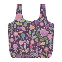 Floral Pattern Full Print Recycle Bag (l) by Valentinaart