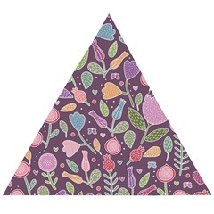 Floral Pattern Wooden Puzzle Triangle by Valentinaart