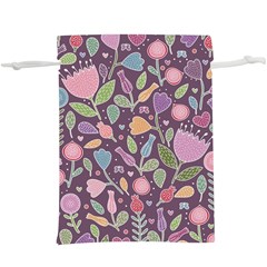 Floral Pattern  Lightweight Drawstring Pouch (xl) by Valentinaart