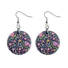 Floral Pattern Mini Button Earrings by Valentinaart