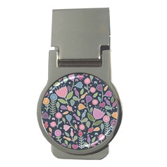 Floral Pattern Money Clips (round)  by Valentinaart