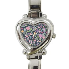 Floral Pattern Heart Italian Charm Watch by Valentinaart