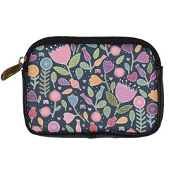 Floral Pattern Digital Camera Leather Case by Valentinaart