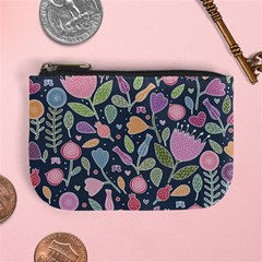 Floral Pattern Mini Coin Purse by Valentinaart