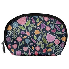 Floral Pattern Accessory Pouch (large) by Valentinaart