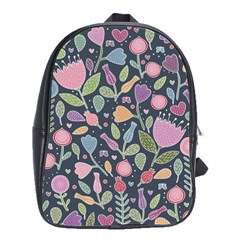 Floral Pattern School Bag (large) by Valentinaart