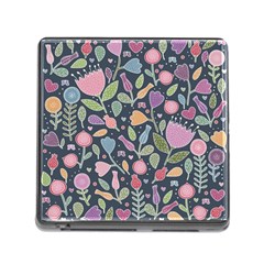 Floral Pattern Memory Card Reader (square 5 Slot)