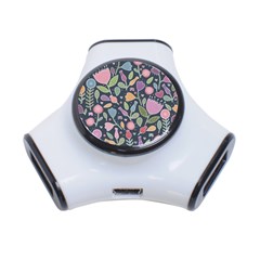 Floral Pattern 3-port Usb Hub