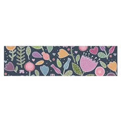 Floral Pattern Satin Scarf (oblong)