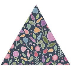 Floral Pattern Wooden Puzzle Triangle