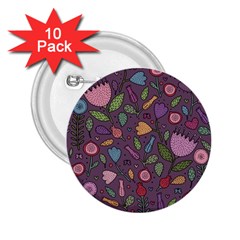 Floral Pattern 2 25  Buttons (10 Pack) 